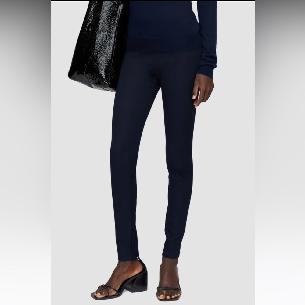 JOSEPH Gabardine Stretch Leggings Pants Navy Blue Slim Skinny Business Casual 8